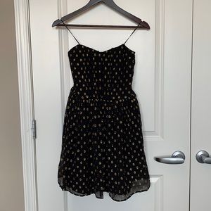 MOVING SALE - Black and gold strapless dress